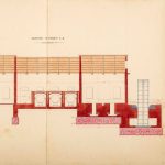 Spaccato longitudinale con indicazione della collocazione di ruota e caldaie. Longitudinal section with location of the wheel and of the boilers.