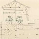 Sezione dell’edificio idrovoro con spaccato delle pompe