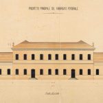 Prospetto del fabbricato per il personale. Perspective plan of the building created for the personnel.